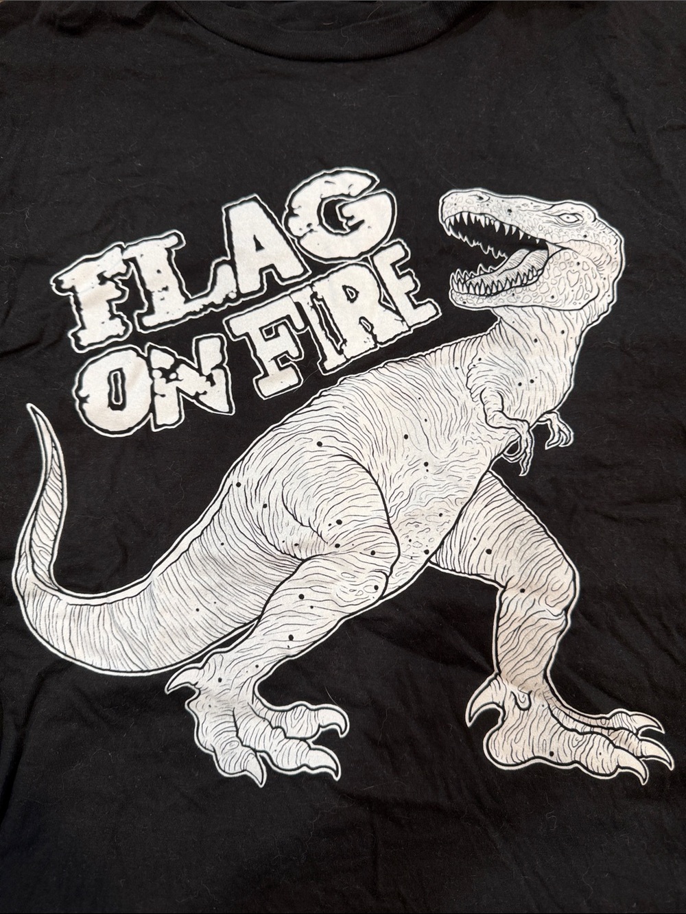District Black T-Shirt with White Dinosaur Graphic - Picture 2 of 6
